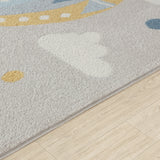 Monty Kids Modern Multicolour/Grey Bedroom Rug