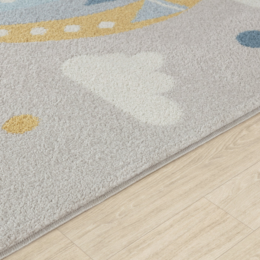 Monty Kids Modern Multicolour/Grey Bedroom Rug