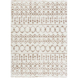 Saanjh Shaggy Geometric Plush Pile Beige Rug