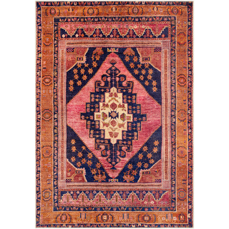 Valentina Machine Washable Traditionnal Boho Coral Rug - Image 1