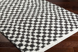 Kittu Shaggy Modern Plush Pile Dark Grey Checkered Rug