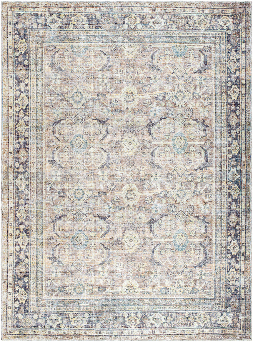 Darling Becki Owens x Livabliss Machine Washable Oriental Boho Light Silver Rug - Image 1
