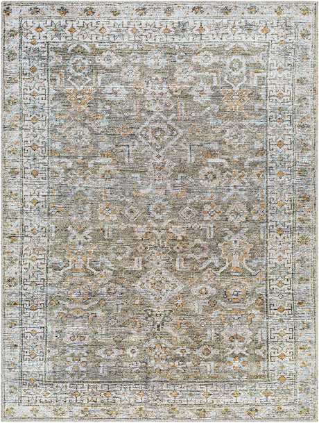 Darling Becki Owens x Livabliss Machine Washable Oriental Boho Khaki/Light Silver Rug - Image 1