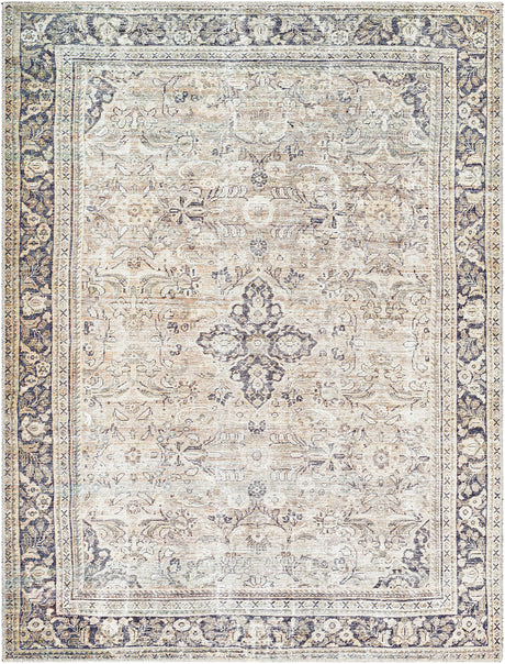 Darling Becki Owens x Livabliss Machine Washable Oriental Boho Warm Grey/Khaki Rug - Image 1