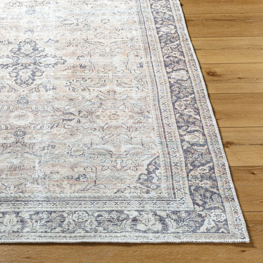 Darling Becki Owens x Livabliss Machine Washable Oriental Boho Warm Grey/Khaki Rug - Image 5
