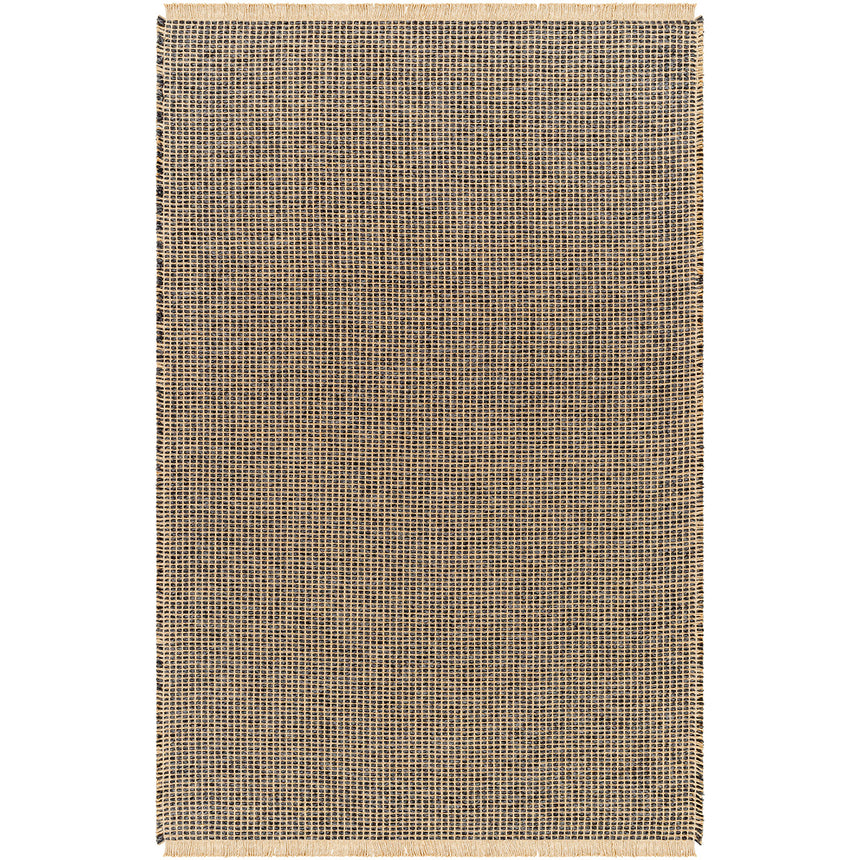 Kimi Becki Owens x Livabliss Solid And Border Charcoal Jute Rug