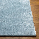 Claire Shaggy Solid Color Plush Pile Denim Rug