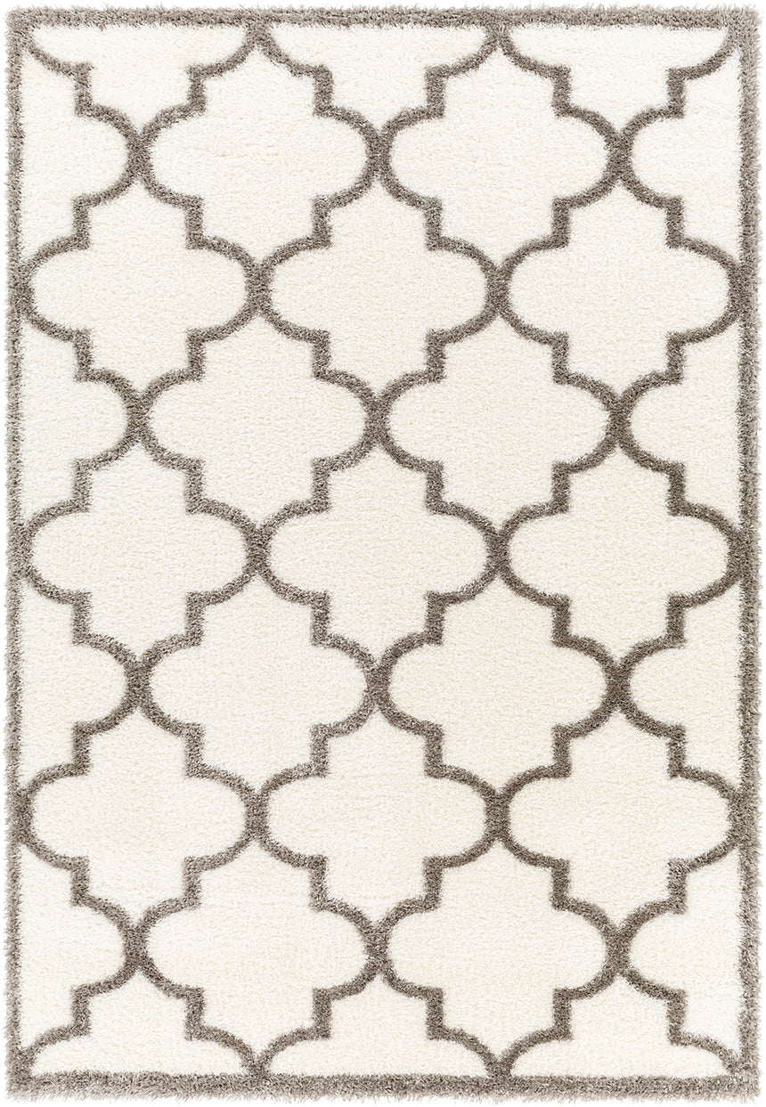 Ellie Shaggy Cottage Plush Pile Ivory Rug - Image 1