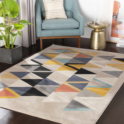 DELANEY Scandi Geometric Taupe Area Rug