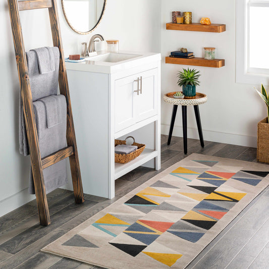 DELANEY Scandi Geometric Taupe Area Rug