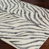 Cybele Scandi Boho Zebra Charcoal Rug