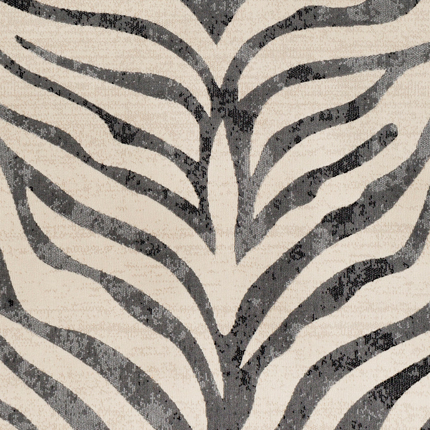 Cybele Scandi Boho Zebra Charcoal Rug