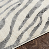 Cybele Scandi Boho Zebra Charcoal Rug
