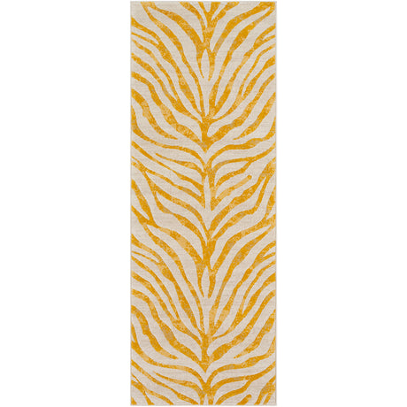 Cybele Scandi Boho Zebra Mustard Rug - Image 1