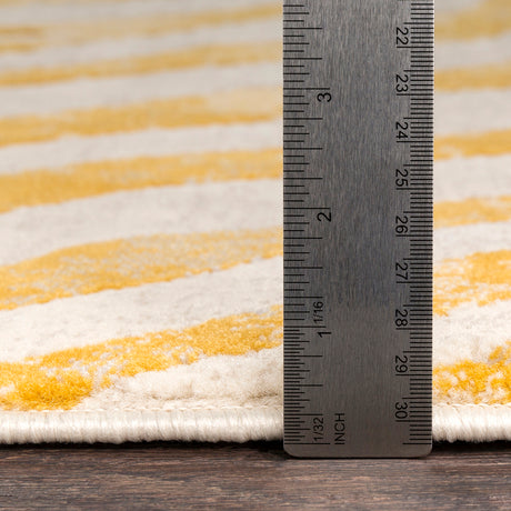 Cybele Scandi Boho Zebra Mustard Rug - Image 7