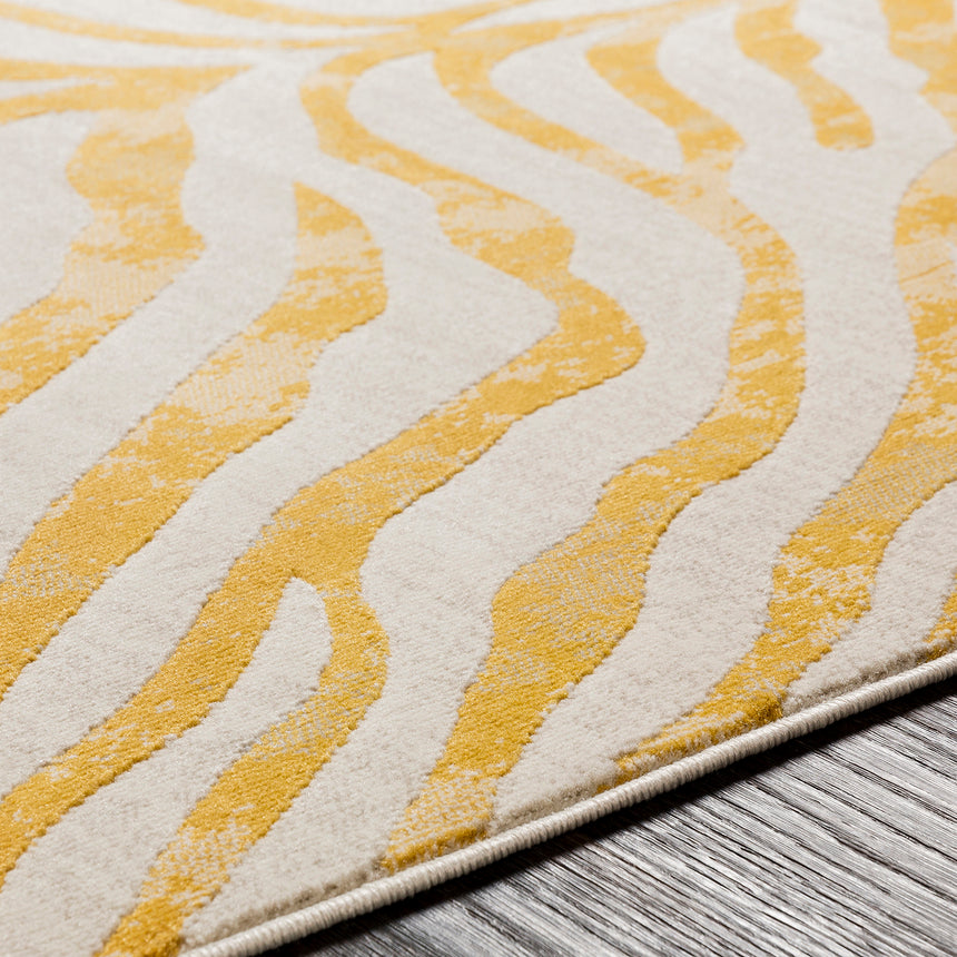 Cybele Scandi Boho Zebra Mustard Rug - Image 3