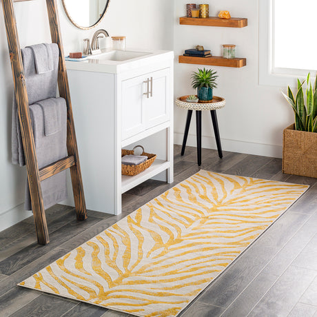 Cybele Scandi Boho Zebra Mustard Rug - Image 2