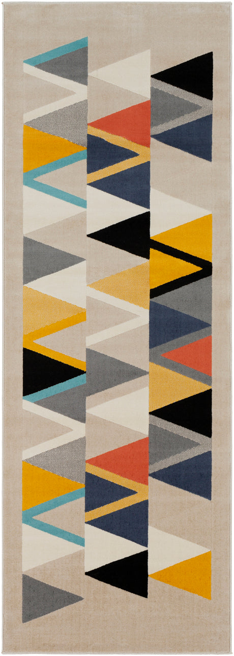 Delaney Scandi Geometric Taupe Rug - Image 1