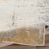 Bellatrix Abstract Modern Marble Mustard Rug