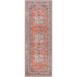Blaire Machine Washable Traditionnal Boho Burnt Orange Rug