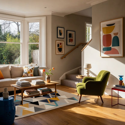 DELANEY Scandi Geometric Mustard Area Rug