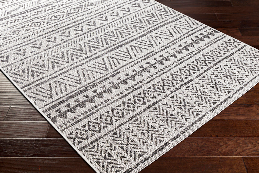 Titi In- & Outdoor Geometric Black Rug