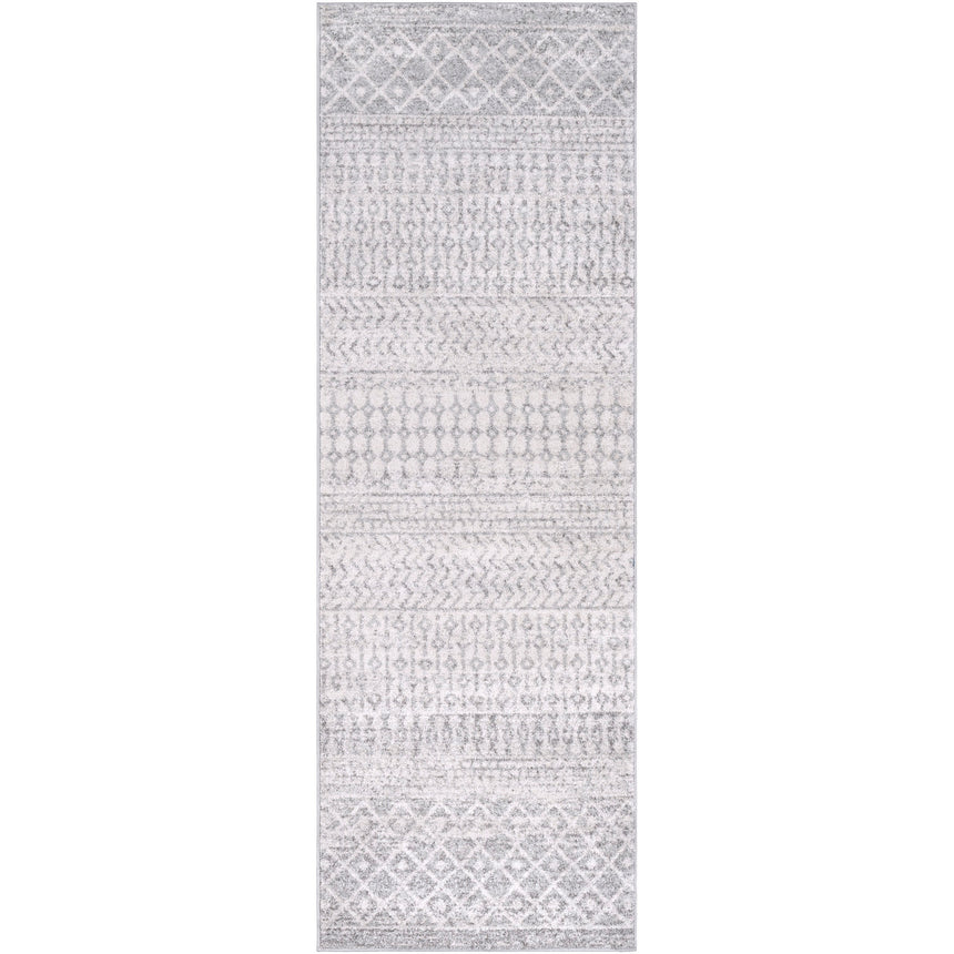 Mila Scandi Geometric Light Grey/White Rug