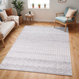 Mila Scandi Geometric Light Grey/White Rug