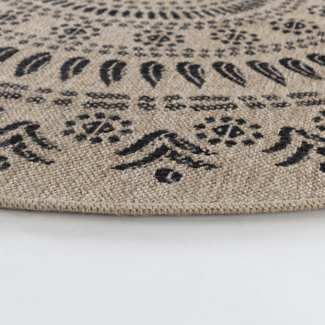 Vera In- & Outdoor Cottage Jute-Look Beige/Black Rug - Image 7