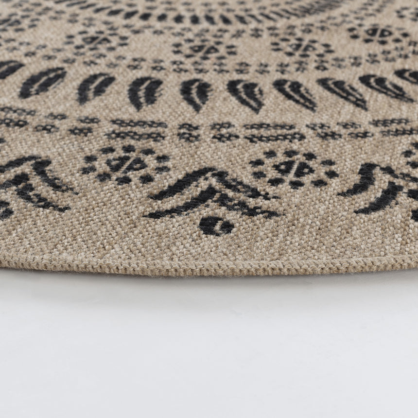 Vera In- & Outdoor Cottage Jute-Look Beige/Black Rug
