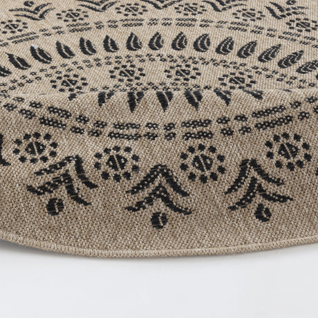 Vera In- & Outdoor Cottage Jute-Look Beige/Black Rug - Image 4