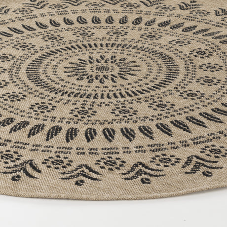 Vera In- & Outdoor Cottage Jute-Look Beige/Black Rug - Image 5