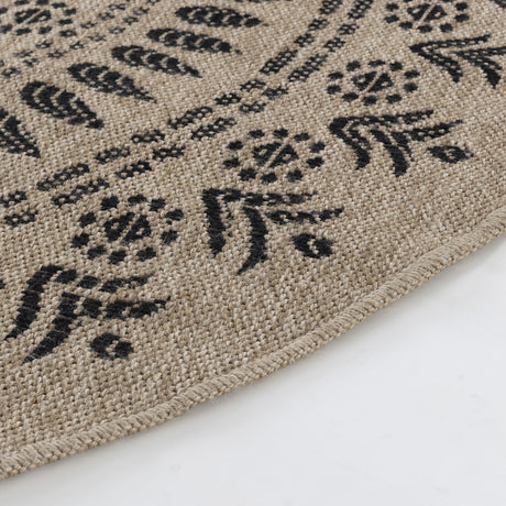 Vera In- & Outdoor Cottage Jute-Look Beige/Black Rug - Image 3