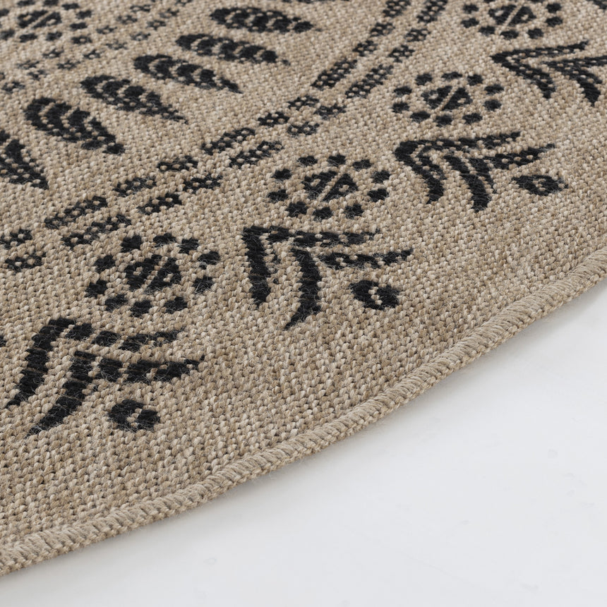 Vera In- & Outdoor Cottage Jute-Look Beige/Black Rug