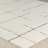 Ava Scandi Modern High Pile Ivory/Black Rug