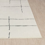 Ava Scandi Modern High Pile Ivory/Black Rug