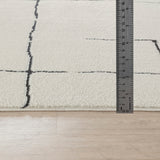 Ava Scandi Modern High Pile Ivory/Black Rug