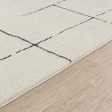 Ava Scandi Modern High Pile Ivory/Black Rug