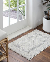 Ambre Scandi Modern High Pile Ivory/Black Rug