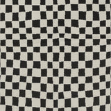 Irina Scandi Modern High Pile Black/Ivory Checkered Rug
