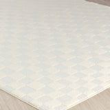 Irina Scandi Modern High Pile Off-White/Ivory Checkered Rug