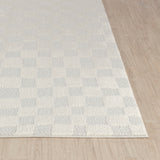 Irina Scandi Modern High Pile Off-White/Ivory Checkered Rug