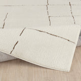 Ava Scandi Modern High Pile Ivory/Brown Rug