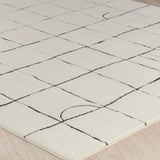 Hope Scandi Modern High Pile Ivory/Black Rug