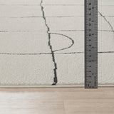 Hope Scandi Modern High Pile Ivory/Black Rug