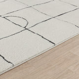 Hope Scandi Modern High Pile Ivory/Black Rug