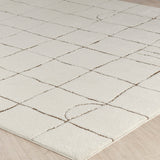 Hope Scandi Modern High Pile Ivory/Brown Rug