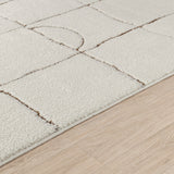 Hope Scandi Modern High Pile Ivory/Brown Rug