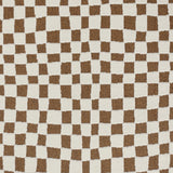 Irina Scandi Modern High Pile Ivory/Brown Checkered Rug