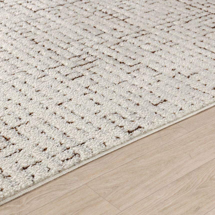 Amandine Scandi Modern High Pile Ivory/Brown Rug